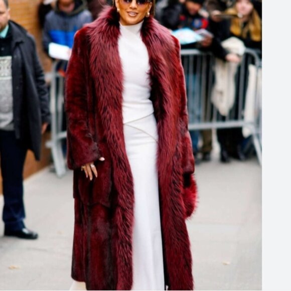 VTG VINTAGE REAL FUR WITH LEATHER TRIM FULL LENGTH COAT FOR THE GOAT - Picture 14 of 16